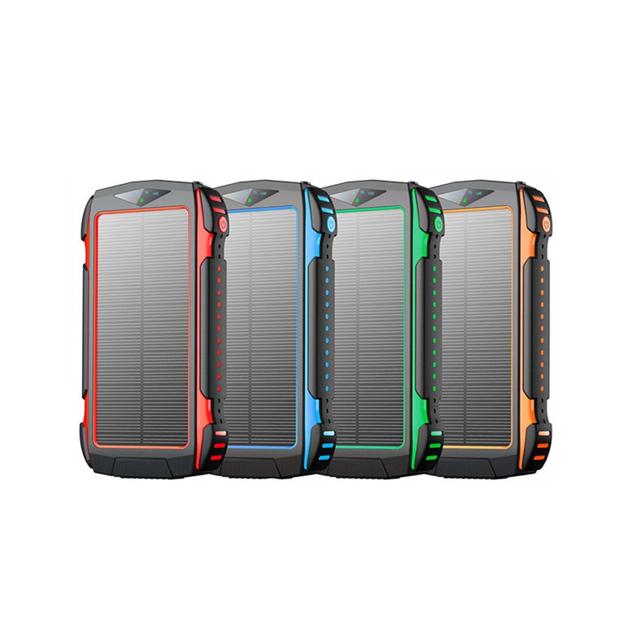 Portable High Quality Solar Mobile Power Supply 3 USB Ports 20000mAh Portable Power Bank With 32 Light Beads