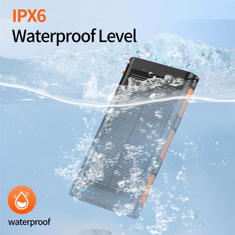 Solar Power Bank High Capacity Waterproof Ipx6 With LED And Wireless Portable Power Bank Magnetic For Cell Phone