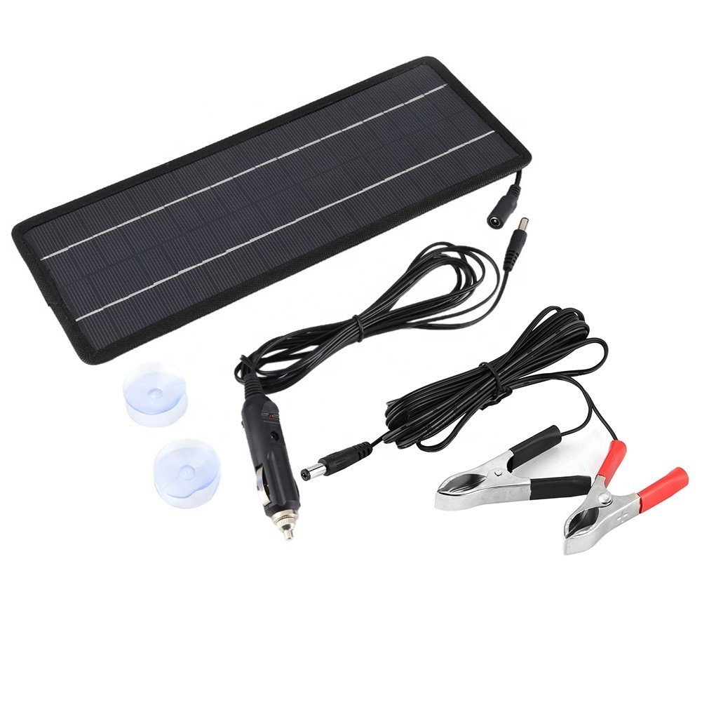 High Efficiency Small 4.5W Solar Charger Panel Portable waterproof Can Convert 12V Battery to 5V for Car Motorcycle Boat RV