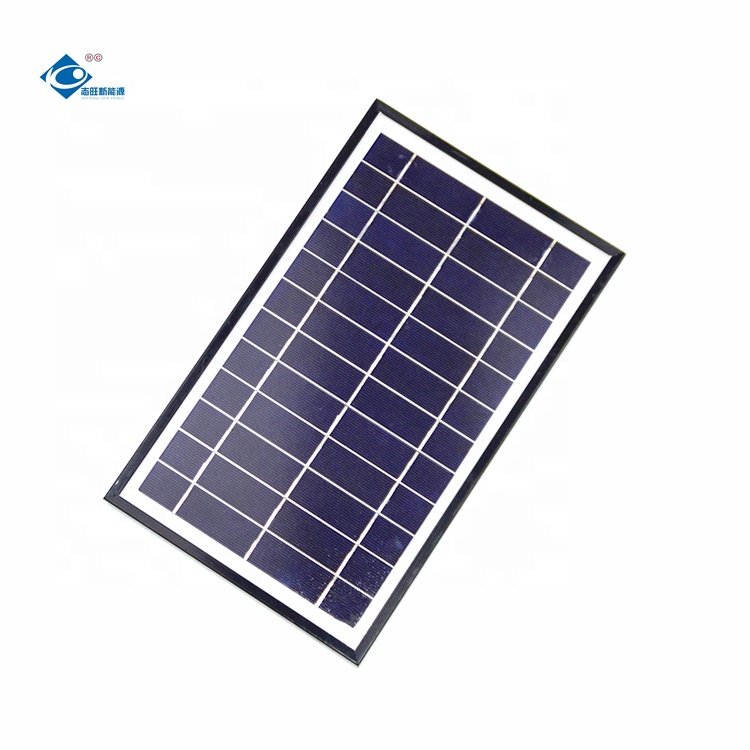 ZW-7W-6V-1 Mini Solar Panels Power Charger 7W Aluminum Frame Solar Panel 6V Glass Laminated Solar Panel Charger