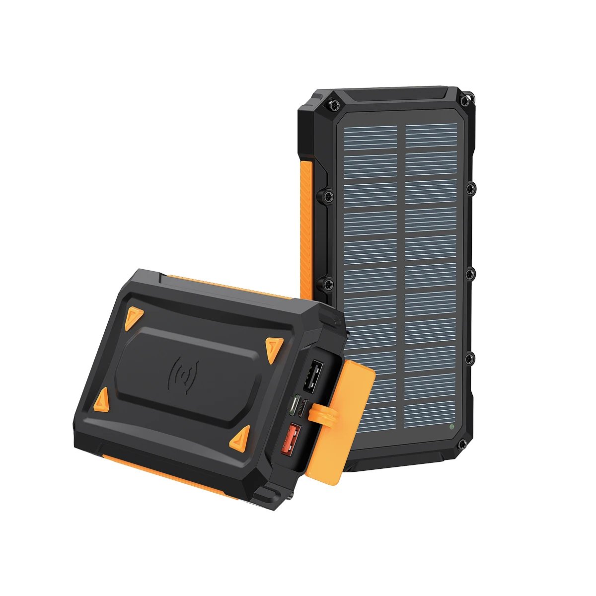 Portable Battery Charger PD 20W Wireless Charging 15W IP64 Waterproof Dual USB Solar Power Banks 10000mah for Outdoor Emergency