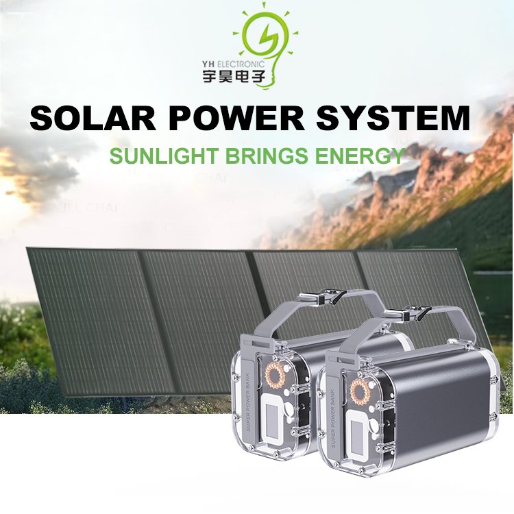 New Customize Solar Panels Charger 30000mAh 65W PD Power Bank LED Camping Lamp Portable Foldable Solar Panel Cover Power bank