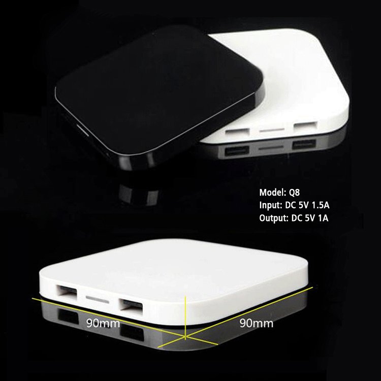 Hot Selling Dual USB Output Ports Square 15w Fast Charging Wireless Charger Qi Wireless Phone Charger Pad For iPhone