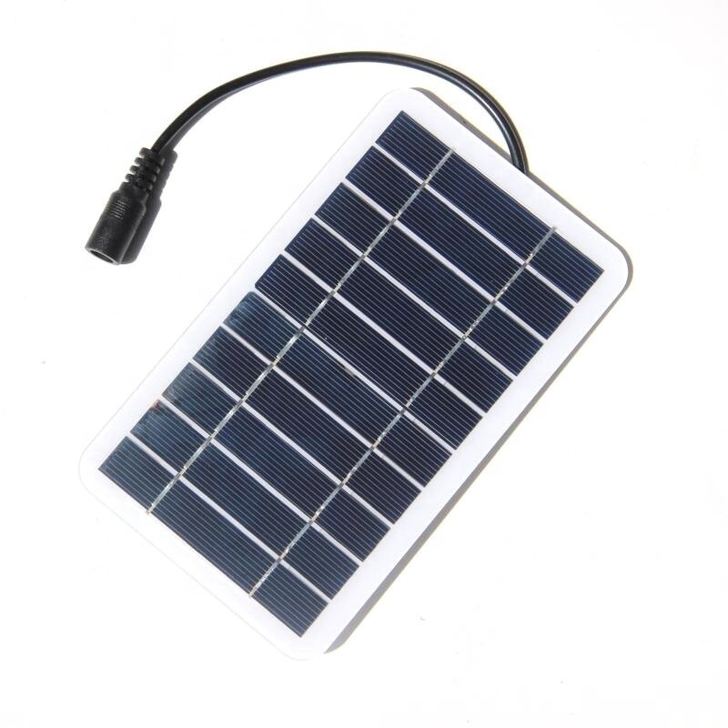 BUHESHUI Semi-Flexible Monocrystalline Silicon Solar Panel Charger DC5521 Output 2W 5V Waterproof Solar Charger for 3.7V Battery