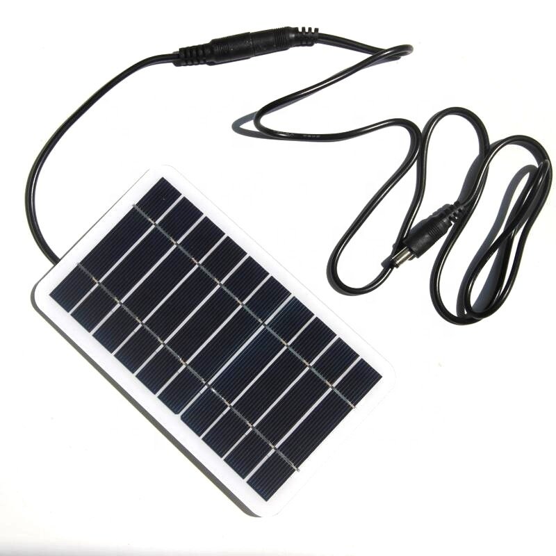 BUHESHUI Semi-Flexible Monocrystalline Silicon Solar Panel Charger DC5521 Output 2W 5V Waterproof Solar Charger for 3.7V Battery