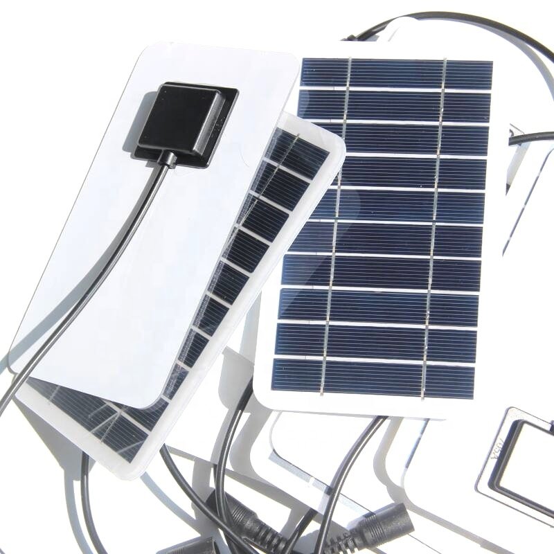 BUHESHUI Semi-Flexible Monocrystalline Silicon Solar Panel Charger DC5521 Output 2W 5V Waterproof Solar Charger for 3.7V Battery