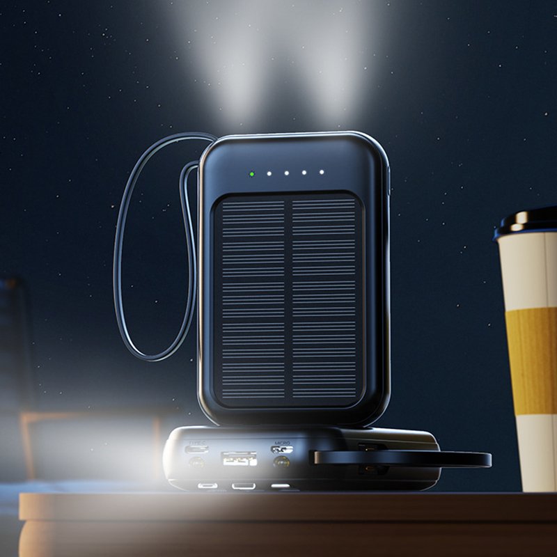 Product Raw Material Quality Smart Slim Fast Charging Solar Charger High Capacity Solar Power Bank