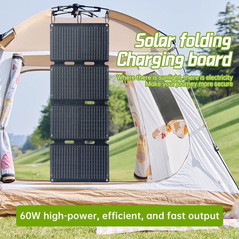 (Hot Offer) Mono Mini Foldable solar panel 60W Flexible Solar Panel Fast Charger Function For phone Camping/Outdoor