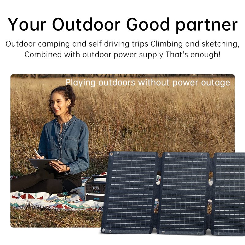 (Hot Offer) Mono Mini Foldable solar panel 60W Flexible Solar Panel Fast Charger Function For phone Camping/Outdoor
