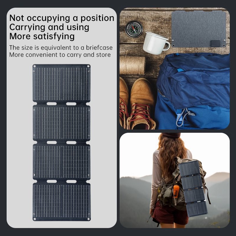 (Hot Offer) Mono Mini Foldable solar panel 60W Flexible Solar Panel Fast Charger Function For phone Camping/Outdoor