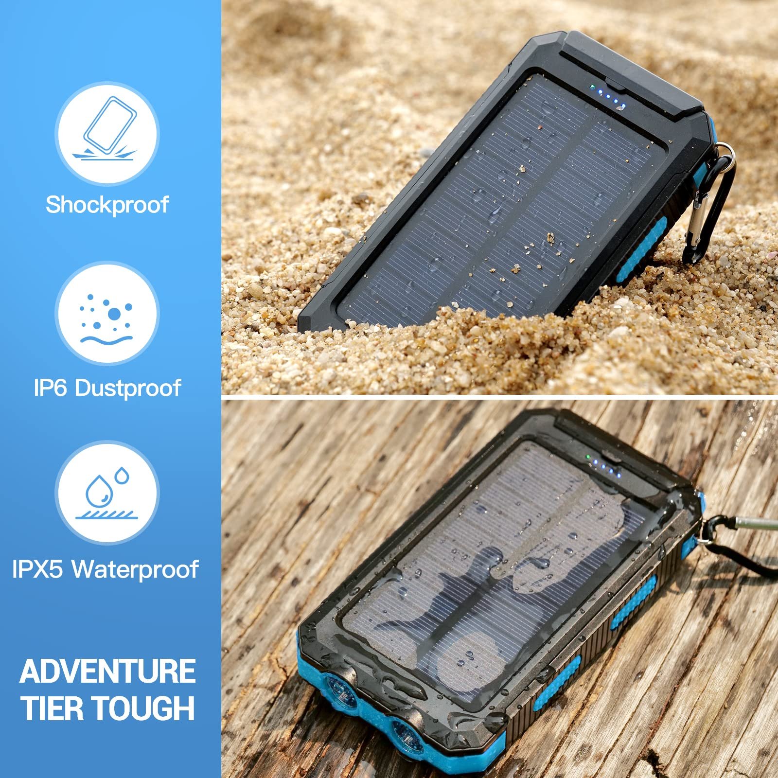 Solar Mobile Charger 20000mah 10000mahPower Bank For Cell Phones Smartphones