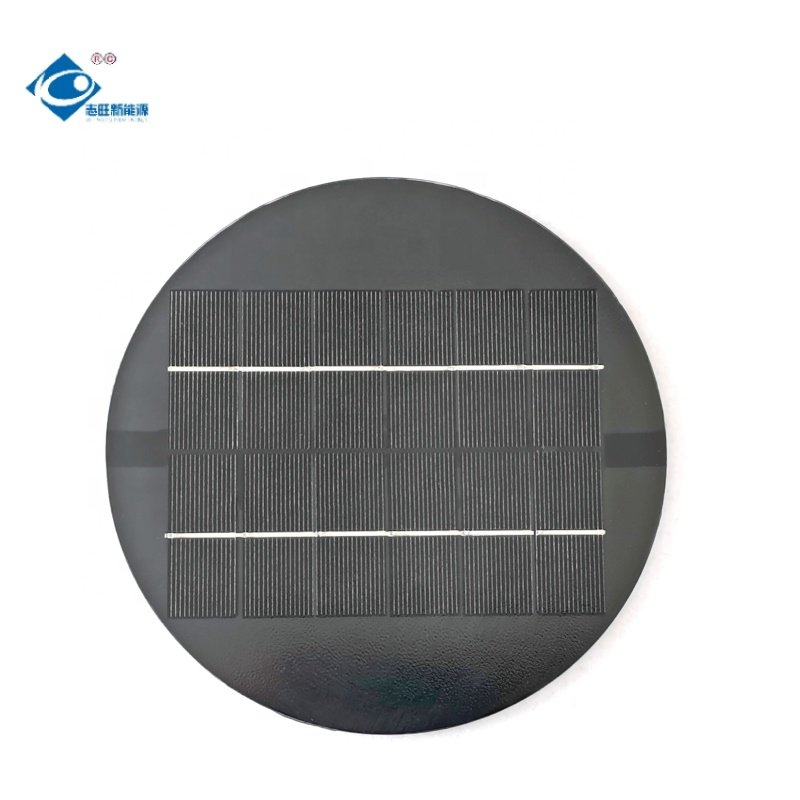 Glass Laminated Solar Panel ZW-Dia150-6VM Mini Solar Photovoltaic Panels 6V Mini Solar Panel Energy Charge 2.8W