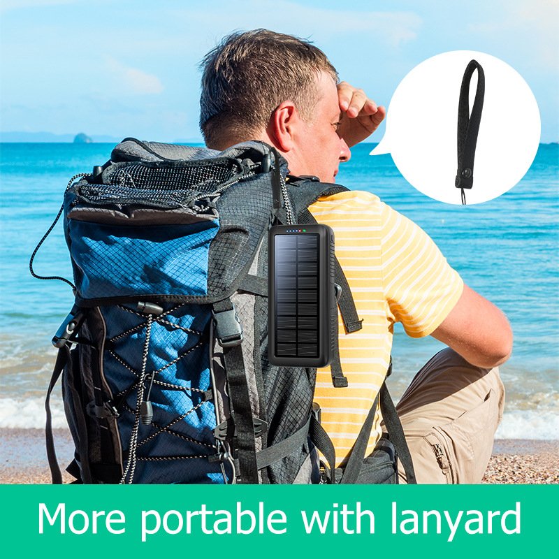 Hand crank to generate electricity 61200mah portable solar charger power bank Built in cable solar power bank with hand crank
