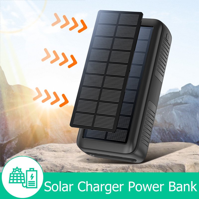 Hand crank to generate electricity 61200mah portable solar charger power bank Built in cable solar power bank with hand crank