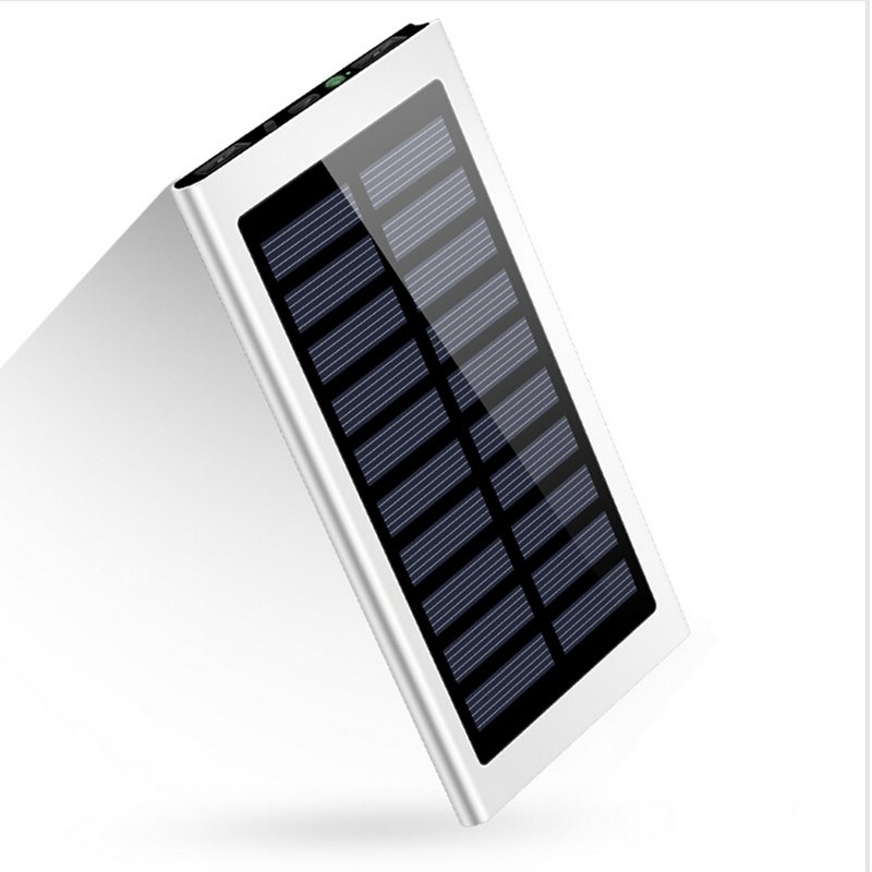 China Factory Slim Solar Power Bank 10000mAh Portable Charger Aluminum External Battery Backup Ultra Thin