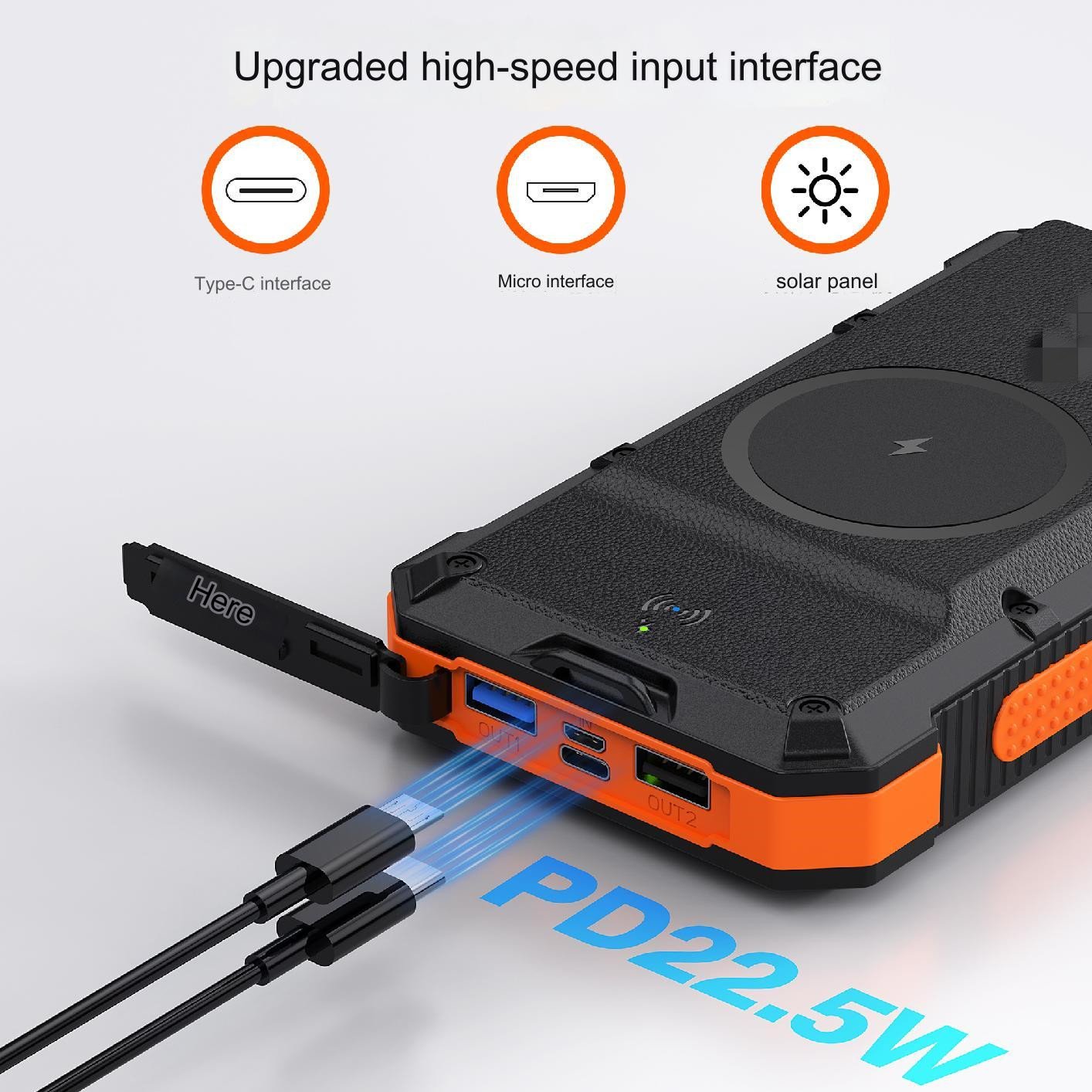 Hot on 20000Mah Portable Outdoor Lit Solar Energy Phone Charger Solar Powerbank Solar Power Bank Solar Mobile Charger