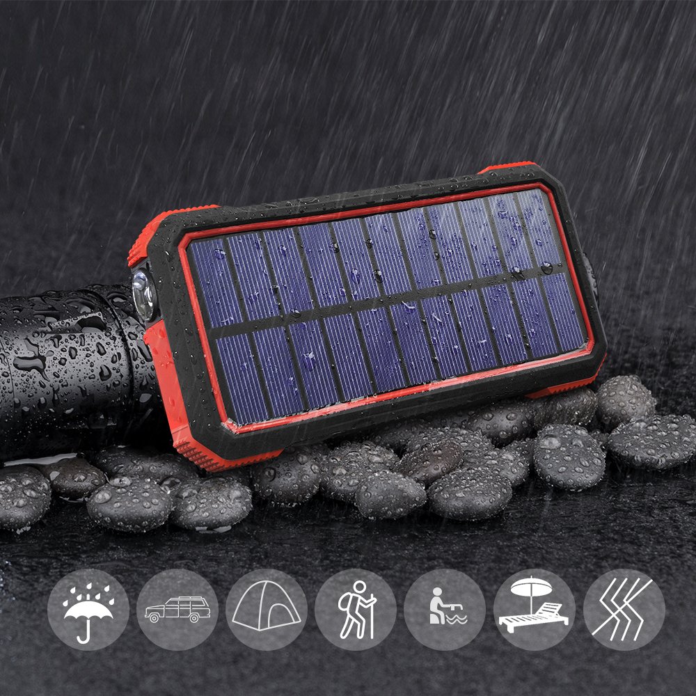 newest rugged carabiner outdoor emergency Camping Hiking LED light waterproof PD fast Wireless charger 20000mAH solar power bank