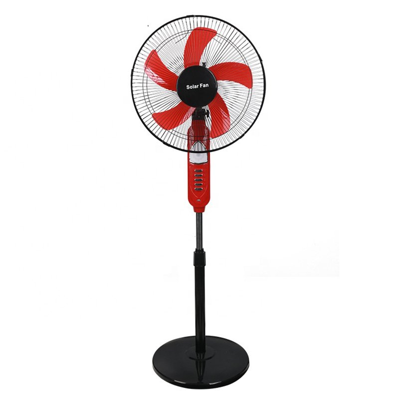 Portable Rechargeable Solar Powered Stand Fan 16 Inch Solar Panel Charging Floor Standing Fan