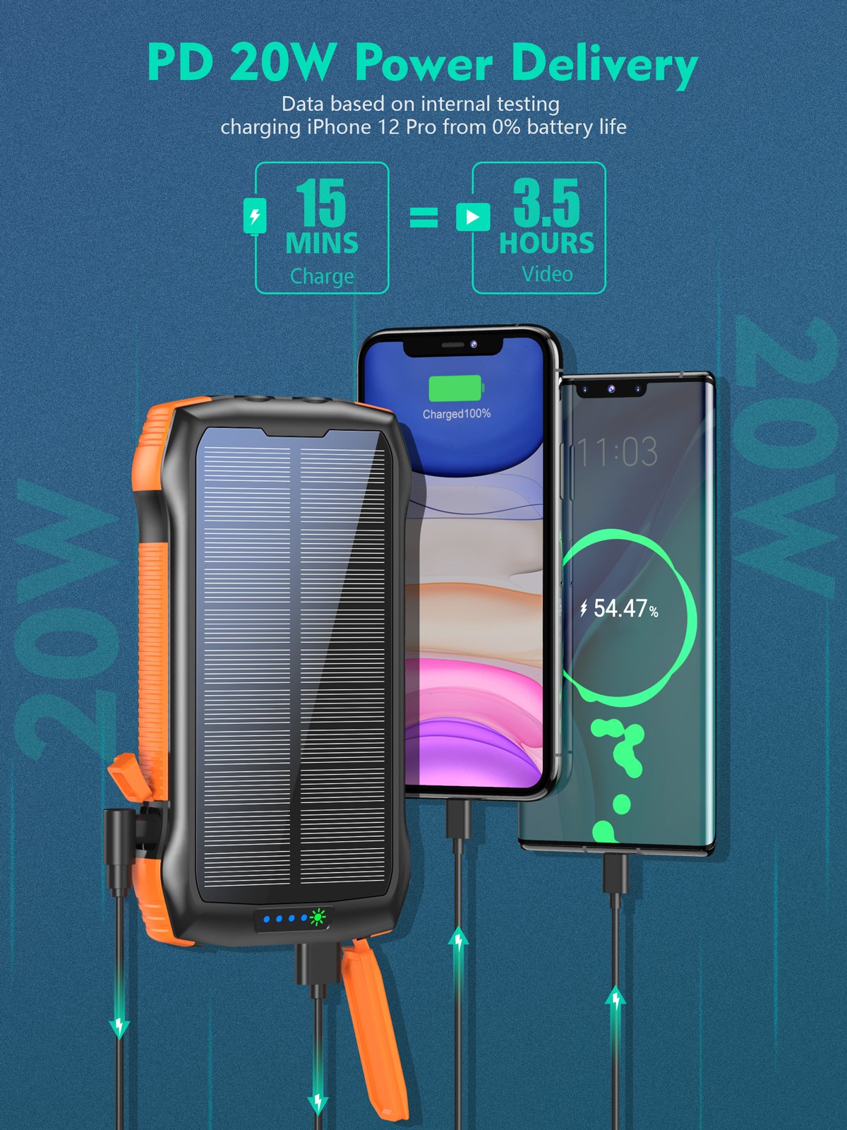 Free sample products 2024 outdoor waterproof wireless fast charging OEM logo custom 26800mAh large capacity solar power bank