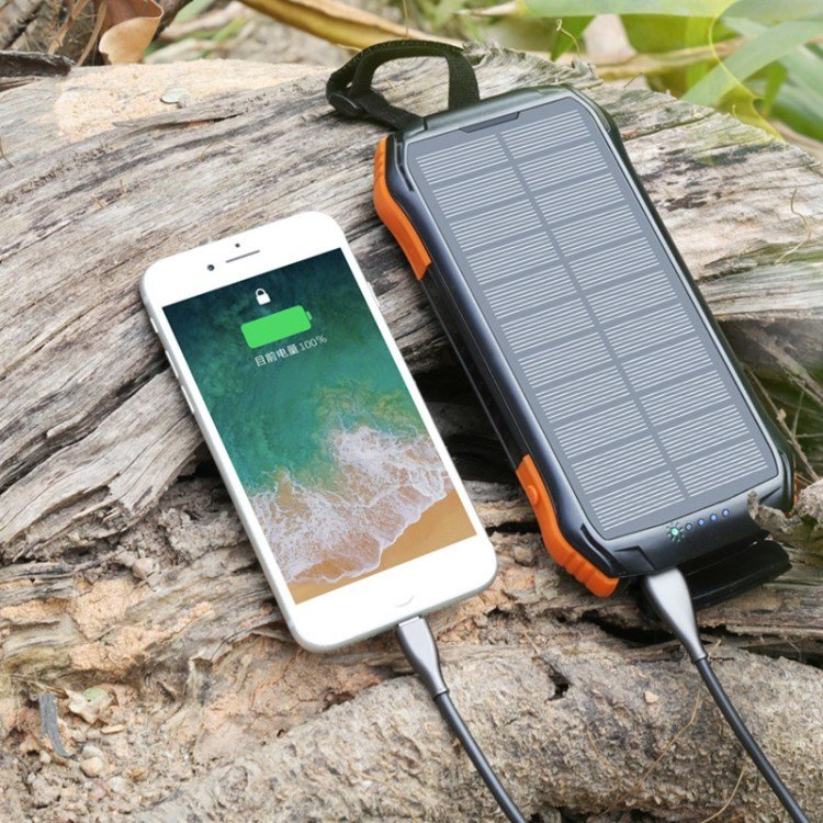 Waterproof Solar Power Bank Flashlight 10000mAh Waterproof Wireless Power Bank Solar Power Bank