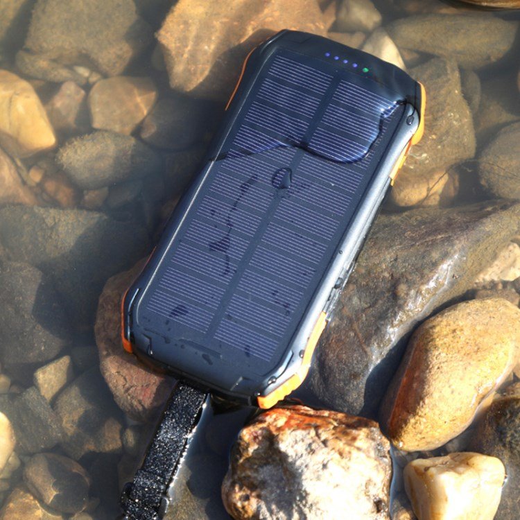 Waterproof Solar Power Bank Flashlight 10000mAh Waterproof Wireless Power Bank Solar Power Bank