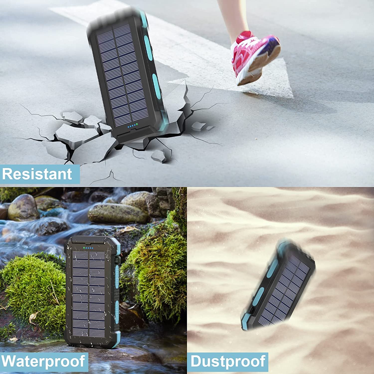 2021 High Capacity Charger 20000mah Waterproof Solar Power Bank Mobile Powerbank solar energy power banks for mobile phone
