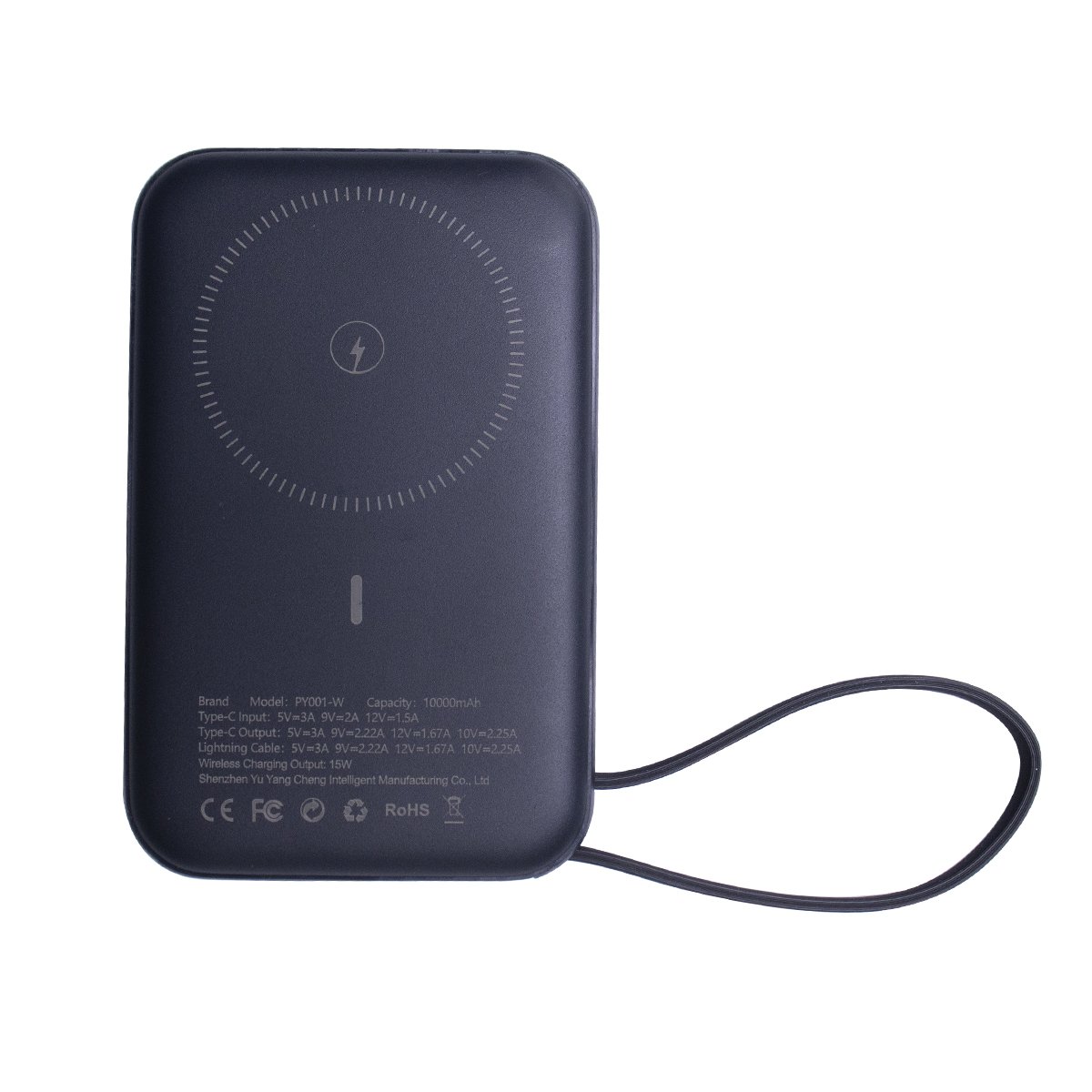 Factory Wholesale 10000mAh 15W Magnetic Wireless Power Bank Portable Charger with Built-in Type-C Charging Cable