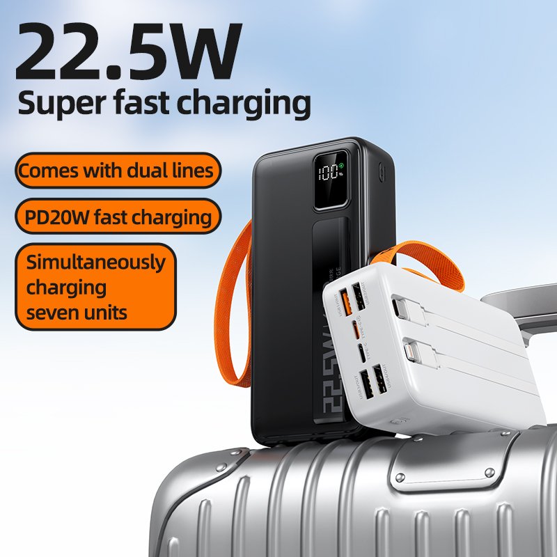 New Fast Charging 20W Power Bank with 30000mAh Large Capacity and Small Size Mini Mobile Power Bank