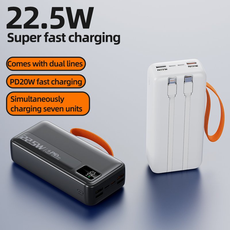 New Fast Charging 20W Power Bank with 30000mAh Large Capacity and Small Size Mini Mobile Power Bank