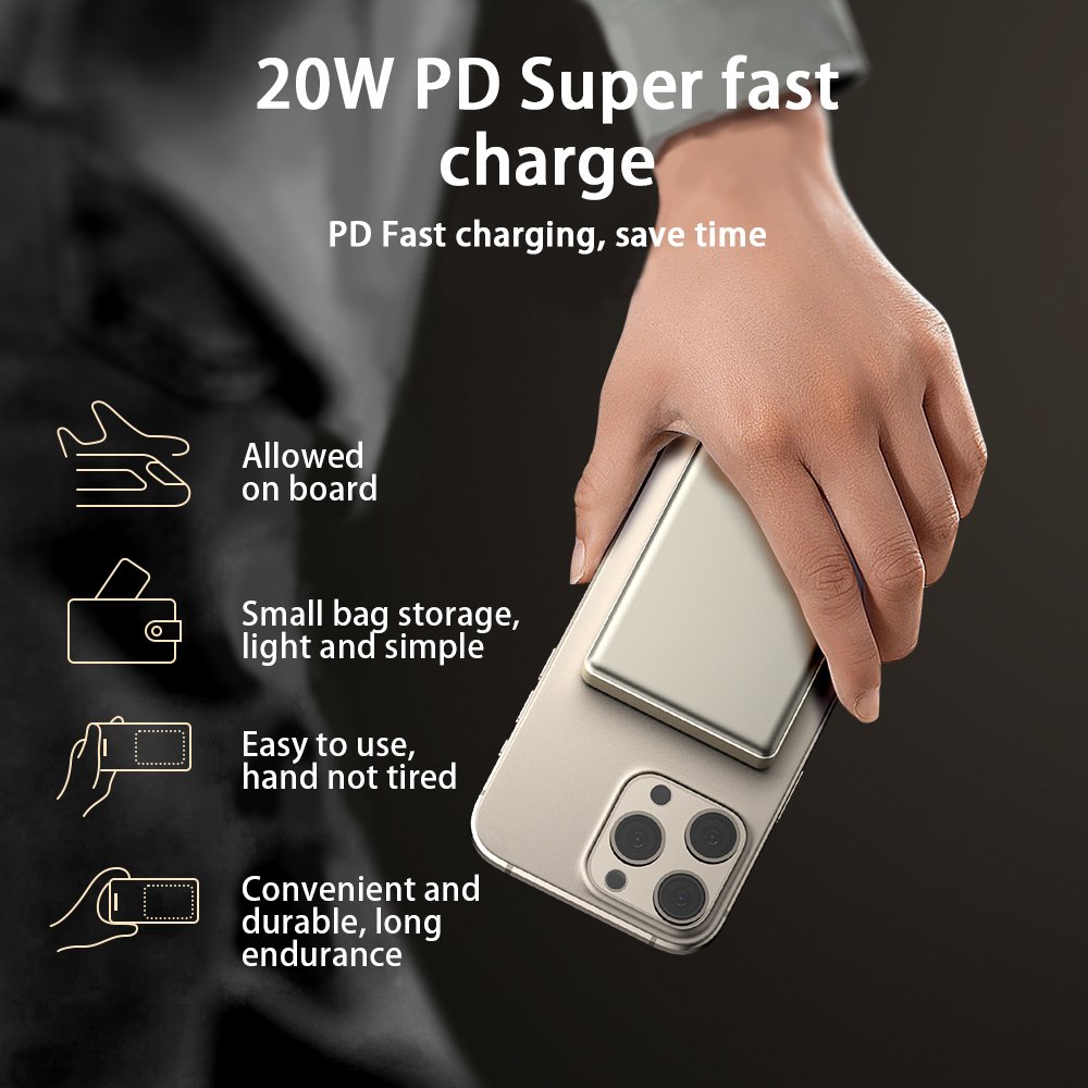 Magnetic Battery Pack 10000mAh Safe Portable Power Bank Mini Wireless Charger For AP 12 13 14 Series Manufacturer Original