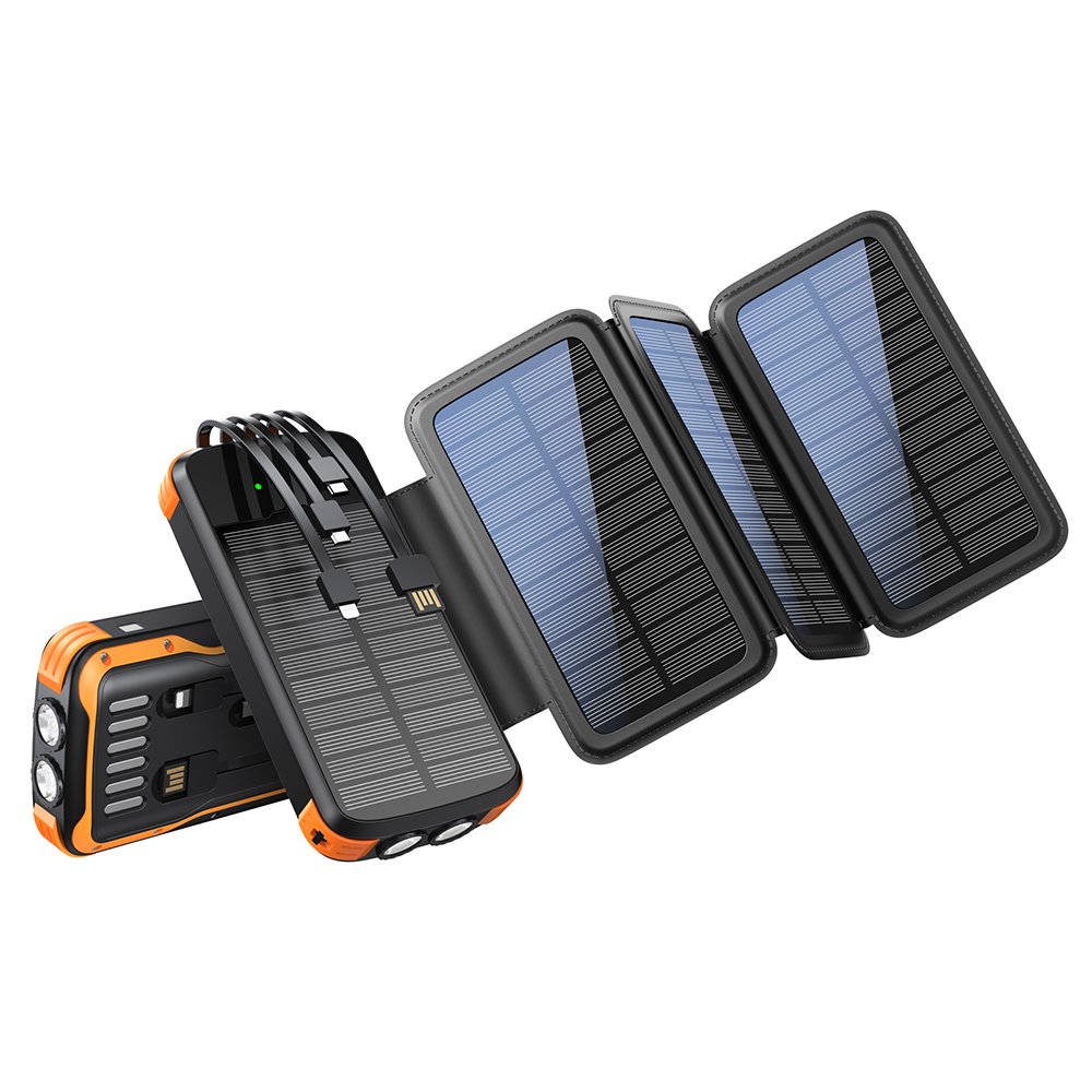 2024 Best Selling Products 4 Solar Cell Panel Large Capacity 20000mAh Portable Waterproof For Iphone Charger Solar Powerbank