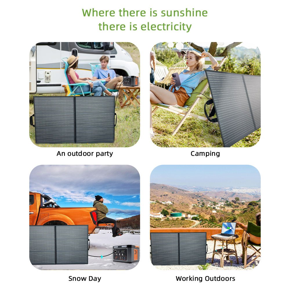 100W Monocrystalline Foldable Portable Solar Panel Charger for Camping & Mobile Phone Charging Perfect Power Station Solution