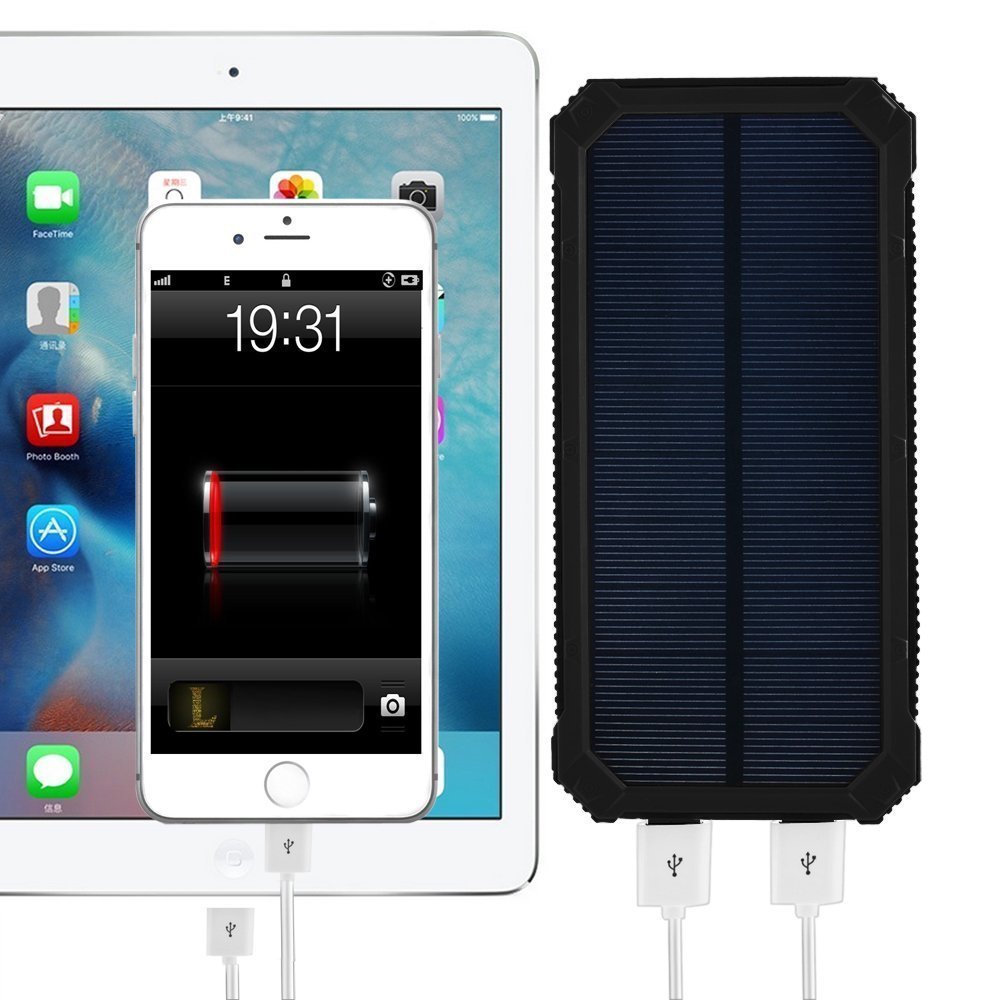 High Capacity Ultra Slim Portable Solar Power Bank 15000mAh Solar Charger for Mobile Phones