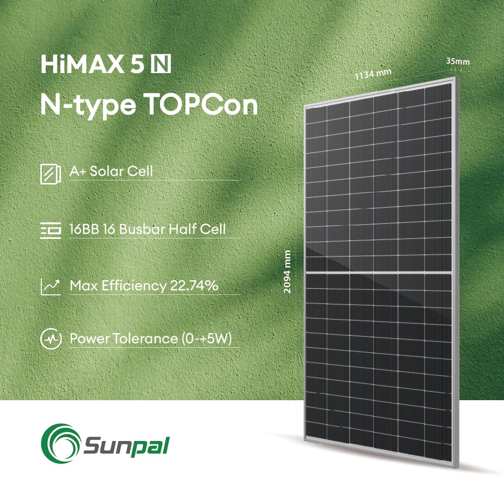 Sunpal Mono Panel Solar De Paneles Solares 132 Cell 500W To 550W 500 550 Watt TOPCON Monocrystalline Solar Panel Price
