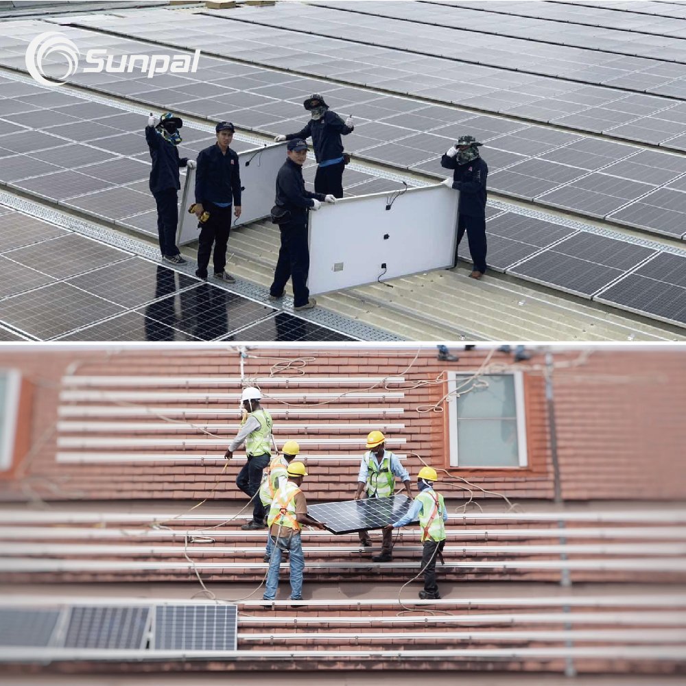 Sunpal Mono Panel Solar De Paneles Solares 132 Cell 500W To 550W 500 550 Watt TOPCON Monocrystalline Solar Panel Price