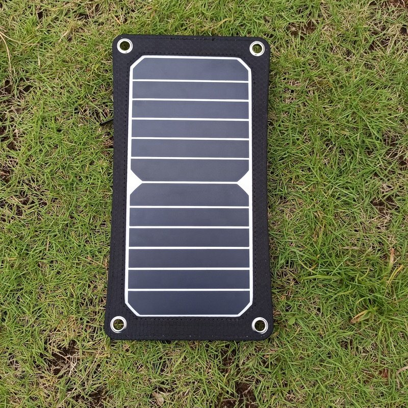 Black Waterproof 7w Sun Power PV Solar Panel Smart Cell Phone Charger usb 5v Outdoor Portable Solar Power Bank Slim Charger