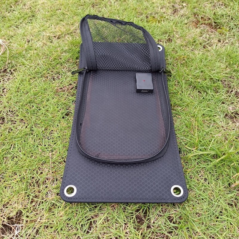 Black Waterproof 7w Sun Power PV Solar Panel Smart Cell Phone Charger usb 5v Outdoor Portable Solar Power Bank Slim Charger