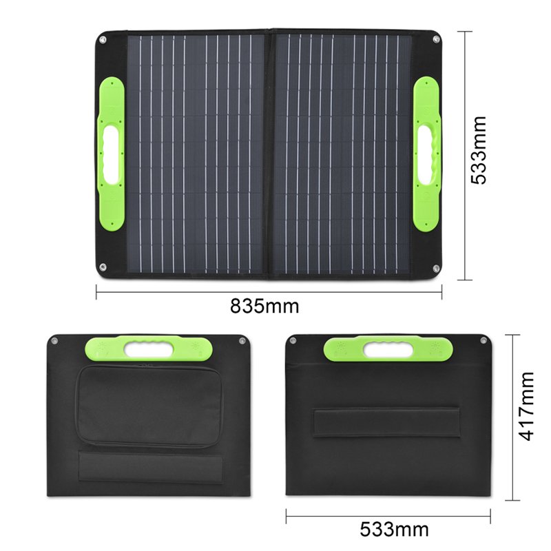 EU Warehouse High Efficiency 60 Watts Folded Panel 18v 60w Foldable Solar Charger Panel For Power Station