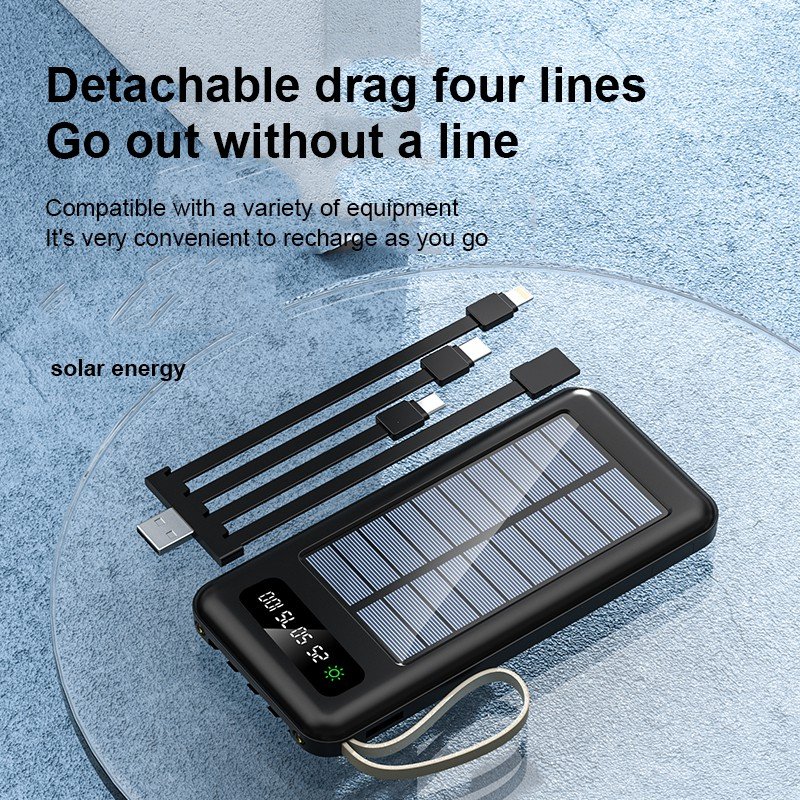 Factory Outlet Outdoor Portable Solar Panel Charger Powerbank Trending Mobile Phone Fast Charging 20000Mah Solar Power Bank