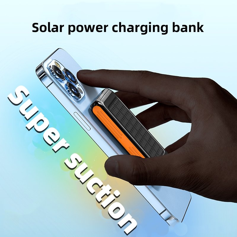 Outdoor 5000mah Waterproof Portable Solar Power Bank Magnetic Wireless Charger Camping Led Flashlight Power Bank