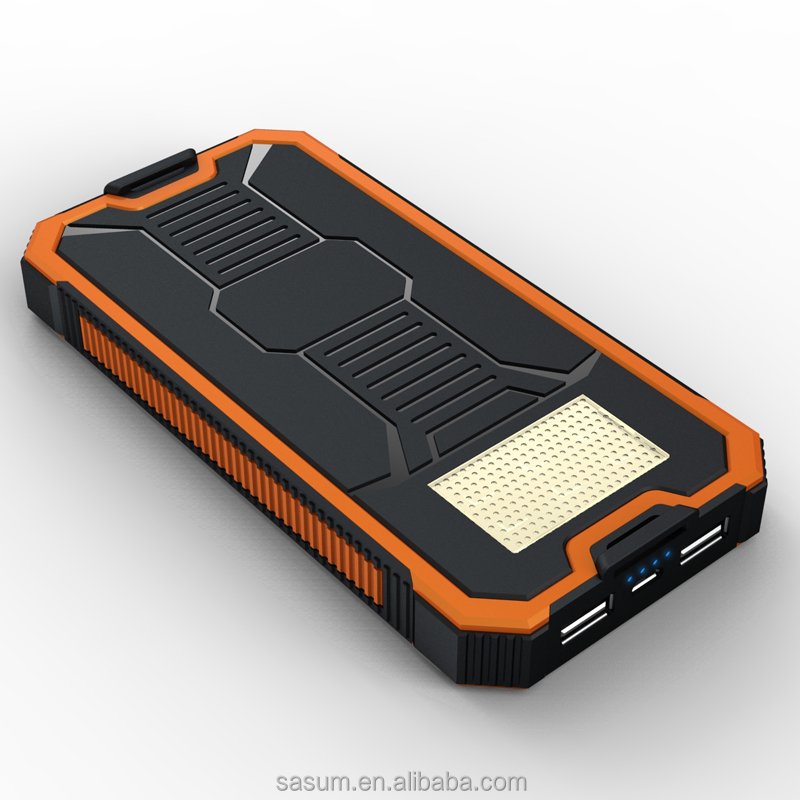 Sasum trending green charger solar panel power station new trending camping flashlight lanyard power bank