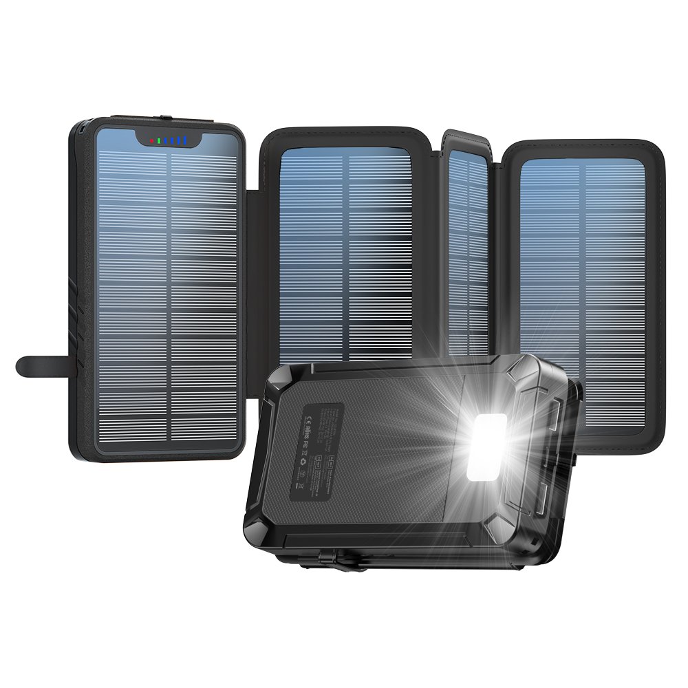 Trending Products 2024 New Arrivals OEM Waterproof Dual USB 5V 2A Camping Light Foldable Solar Panel Powerbank Charger 20000mAh