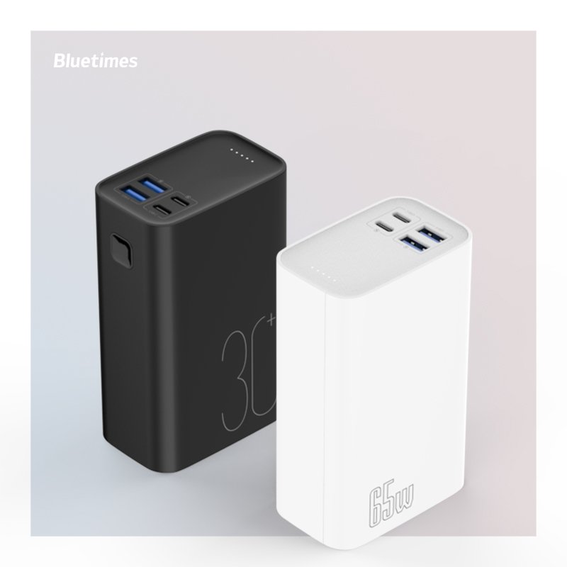 Bluetimes 30000MAH 22.5W Super Charging USB Portable Outdoor Travel Cell Mobile Phone PD65W Power Bank