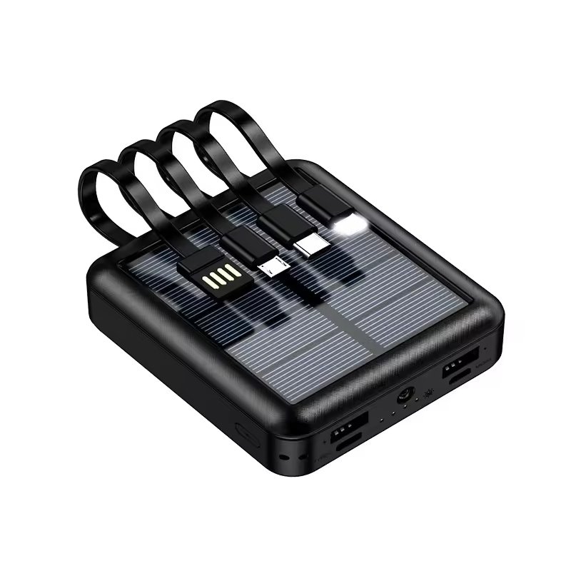 RUNCEIN Solar Power Bank 20000mAh Portable Solar Phone Charger with Flashlight 4 Output Ports Compatible Camping Hiking Trips