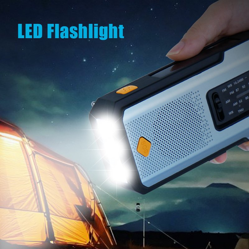 Portable Emerncy Hand Crank Power Bank 2000mAh Dual Use Flashlight Mobile Phone Charger for Charging