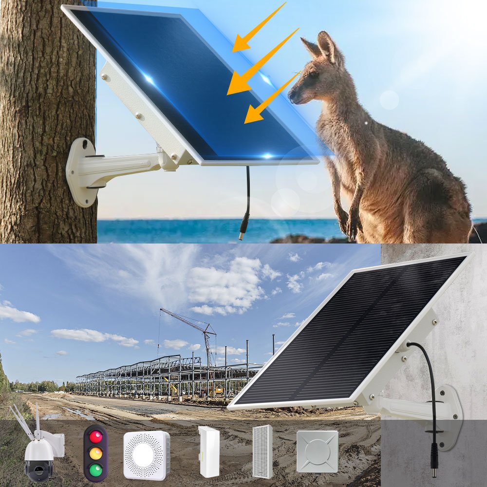 TecDeft New 20000mah Solar Panel Charger 15W US/EU Plug Hunting Trail Camera Charger 5V and 12V Output support all low cameras