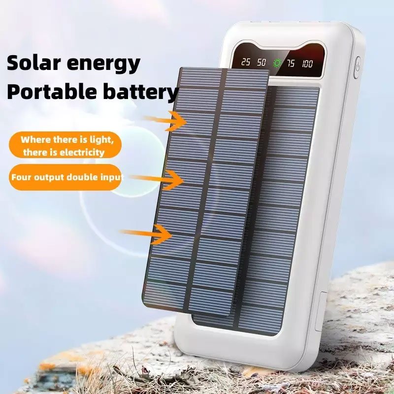 20000mah IP67 IPX6 Solar Power Bank Charger Waterproof Type C Input Port Dual Portable Solar Panel Charging for Cellphone
