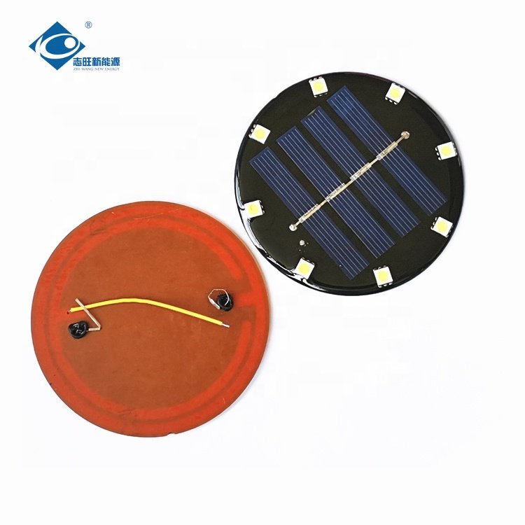 Epoxy Adhesive Solar Panel Charger 2V 0.3W Epoxy Resin Solar Panel ZW-Dia75-LED Lightweight Silicon Solar Panel Module