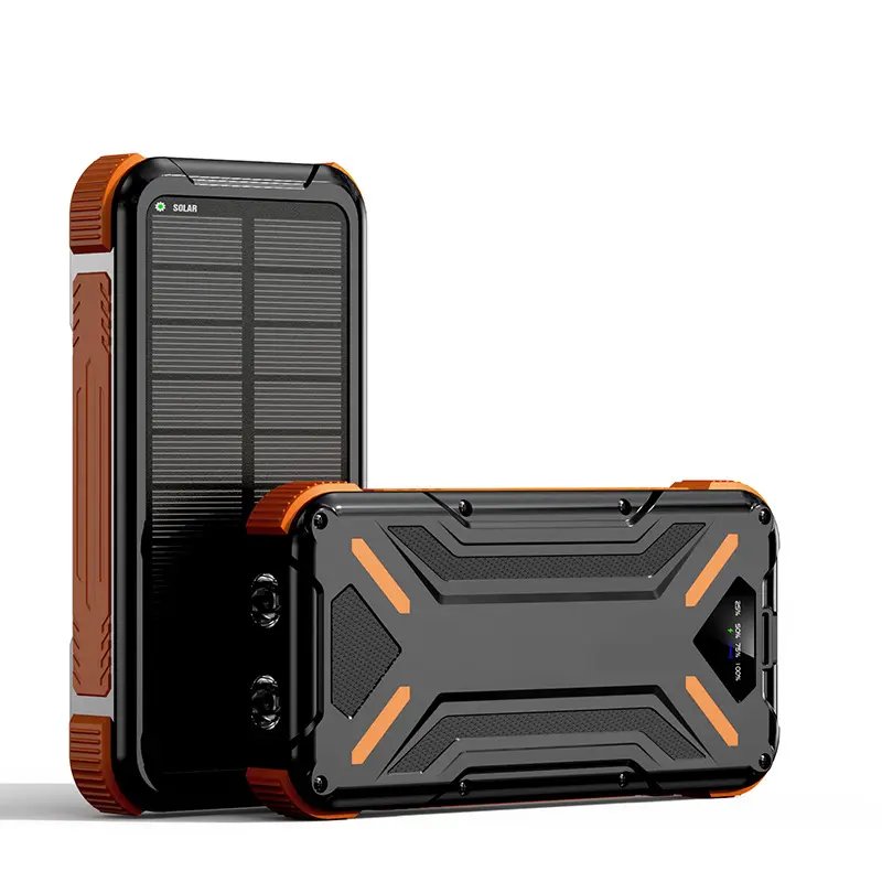 Wireless Waterproof Solar Power Bank 20000Mah Dual Usb Travel Portable Solar Mobile Phone Charger