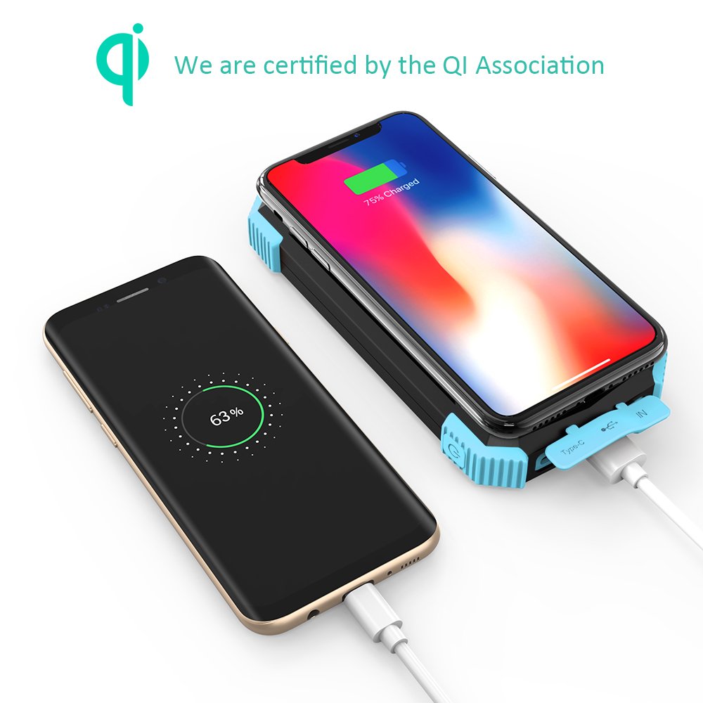 newest PN-W05 10,000mAh Solar Power Bank For Backpackers And Customers Phone Solar Charging Charger